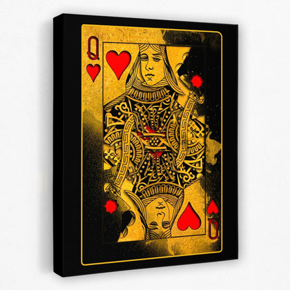 Queen of Hearts Poker Card Wall Art