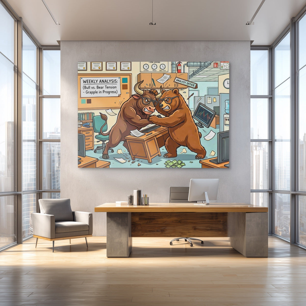 Bear Bull Office Grapple