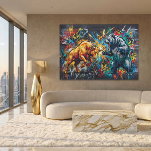 Bull Bear Clash - Thedopeart