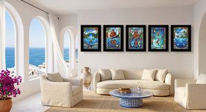 Hawaiian Playing Card Wall Art - 5 Piece Poker Set - Thedopeart
