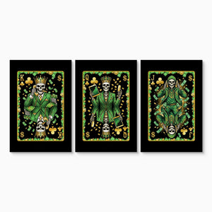 Money Skull Playing Card Art - King Queen Jack Set - Thedopeart
