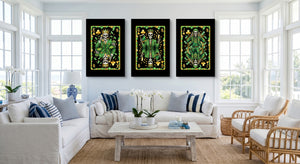 Money Skull Playing Card Art - King Queen Jack Set gallery-wrap canvas in a room