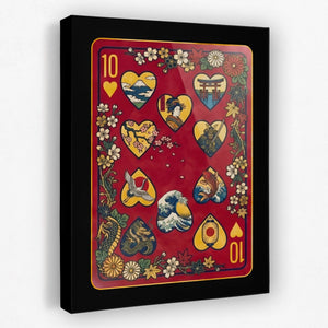 Samurai 10 Hearts Card - Thedopeart
