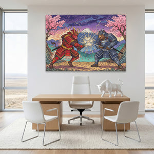 Samurai Bull Duel - Thedopeart