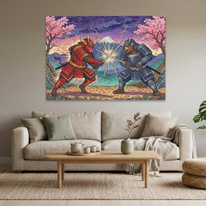 Samurai Bull Duel - Thedopeart