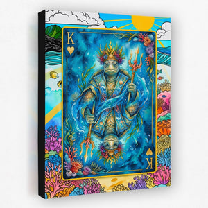 Sea Creature King of Hearts Card