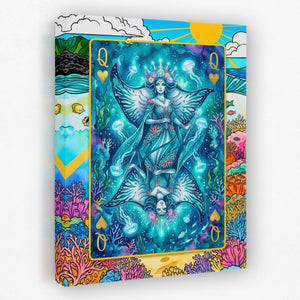 Sea Creature Queen of Hearts Card - Thedopeart