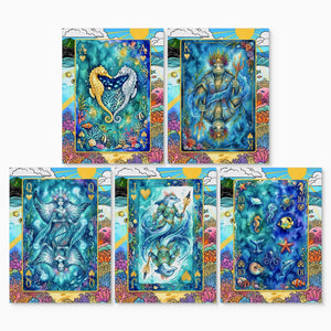 Sea Life Playing Card Wall Art - 5 Piece Poker Set - Thedopeart