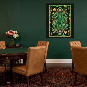 Skeleton Money Jack of Clubs Card
