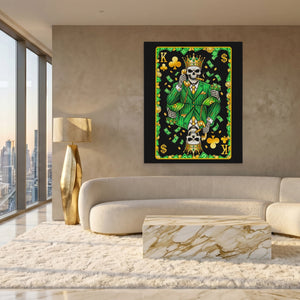 Skeleton Money King of Clubs Card - Thedopeart