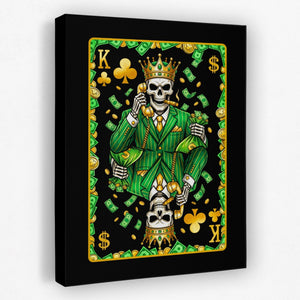 Skeleton Money King of Clubs Card
