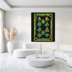 Skeleton Money Ten of Clubs Card - Thedopeart