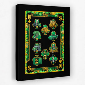 Skeleton Money Ten of Clubs Card