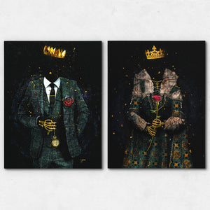 Eternal Royalty King and Queen Set - Thedopeart Canvas