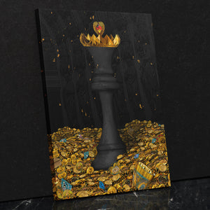 Bitcoin Chess King and Queen Black - Thedopeart Canvas