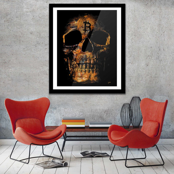 Bitcoin Skull Semi-gloss Print - Thedopeart Prints