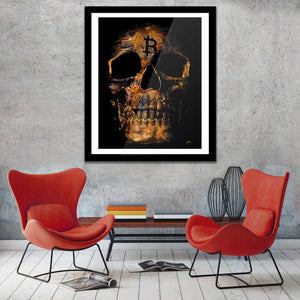 Bitcoin Skull Semi-gloss Print - Thedopeart Prints