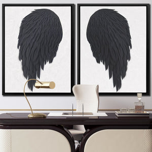 Black Angel Wings 2 Piece Set - Thedopeart Canvas