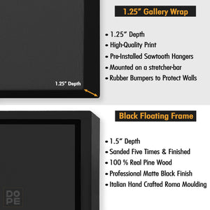 Black Angel Wings 2 Piece Set - Thedopeart Canvas