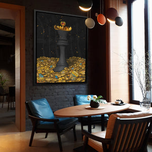 Black Bitcoin Chess Queen - Thedopeart Canvas