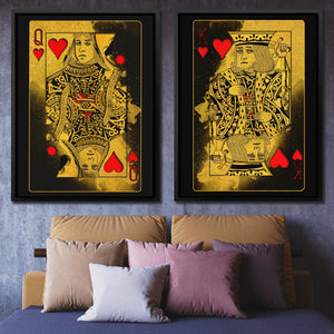 Gold King and Queen Set - Thedopeart Canvas