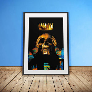 Midas Touch Gold Skull Semi-gloss Print - Thedopeart Prints