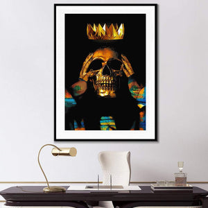 Midas Touch Gold Skull Semi-gloss Print - Thedopeart Prints