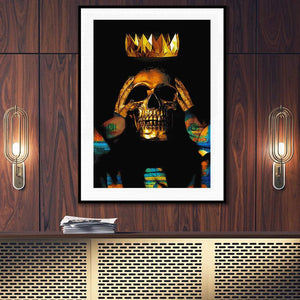 Midas Touch Gold Skull Semi-gloss Print - Thedopeart Prints