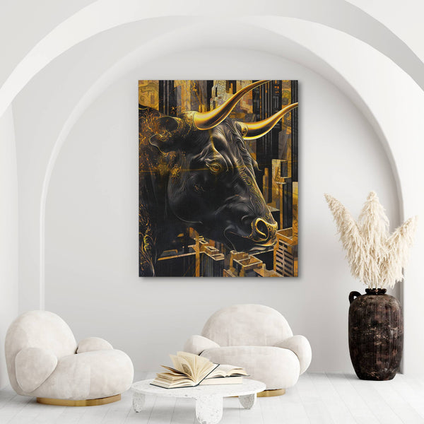 Golden Money Bull - Thedopeart