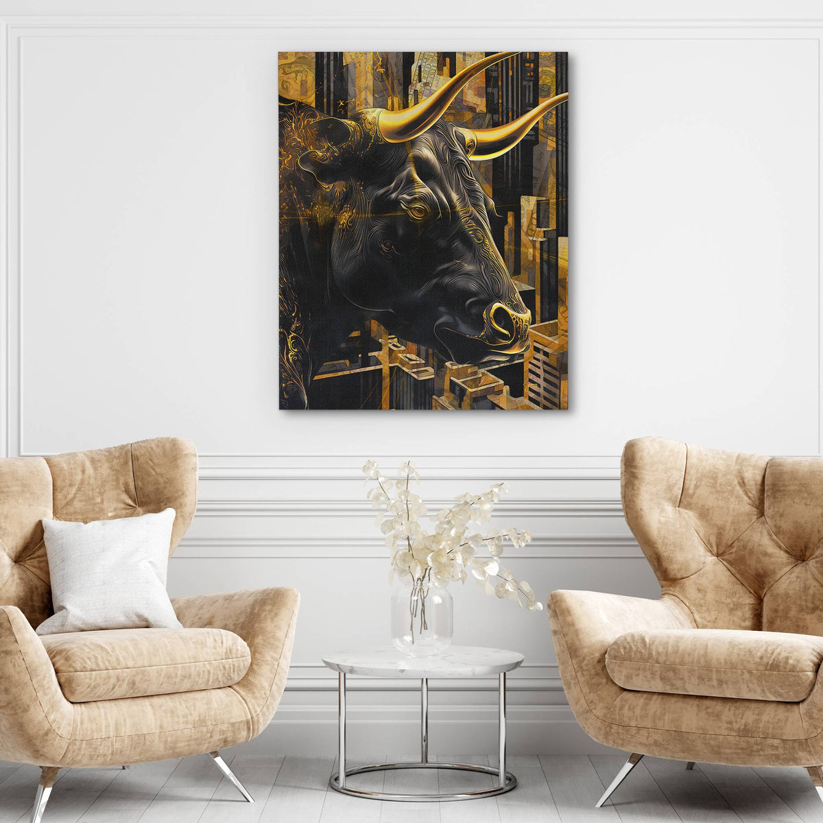 Golden Money Bull - Thedopeart