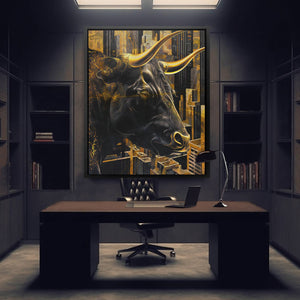 Golden Money Bull - Thedopeart