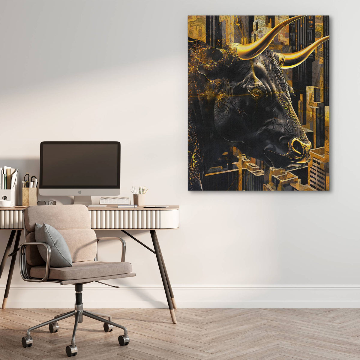 Golden Money Bull - Thedopeart