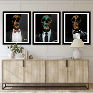 Hustler $kulls 3 Piece Semi-gloss Print Set - Thedopeart Prints