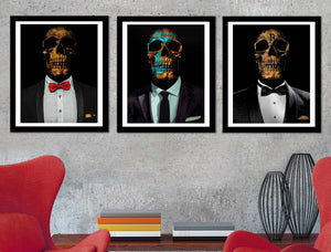 Hustler $kulls 3 Piece Semi-gloss Print Set - Thedopeart Prints