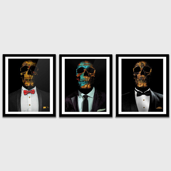 Hustler $kulls 3 Piece Semi-gloss Print Set