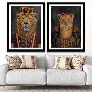Lion KQ Couple (2) Semi-Gloss Prints - Thedopeart Prints