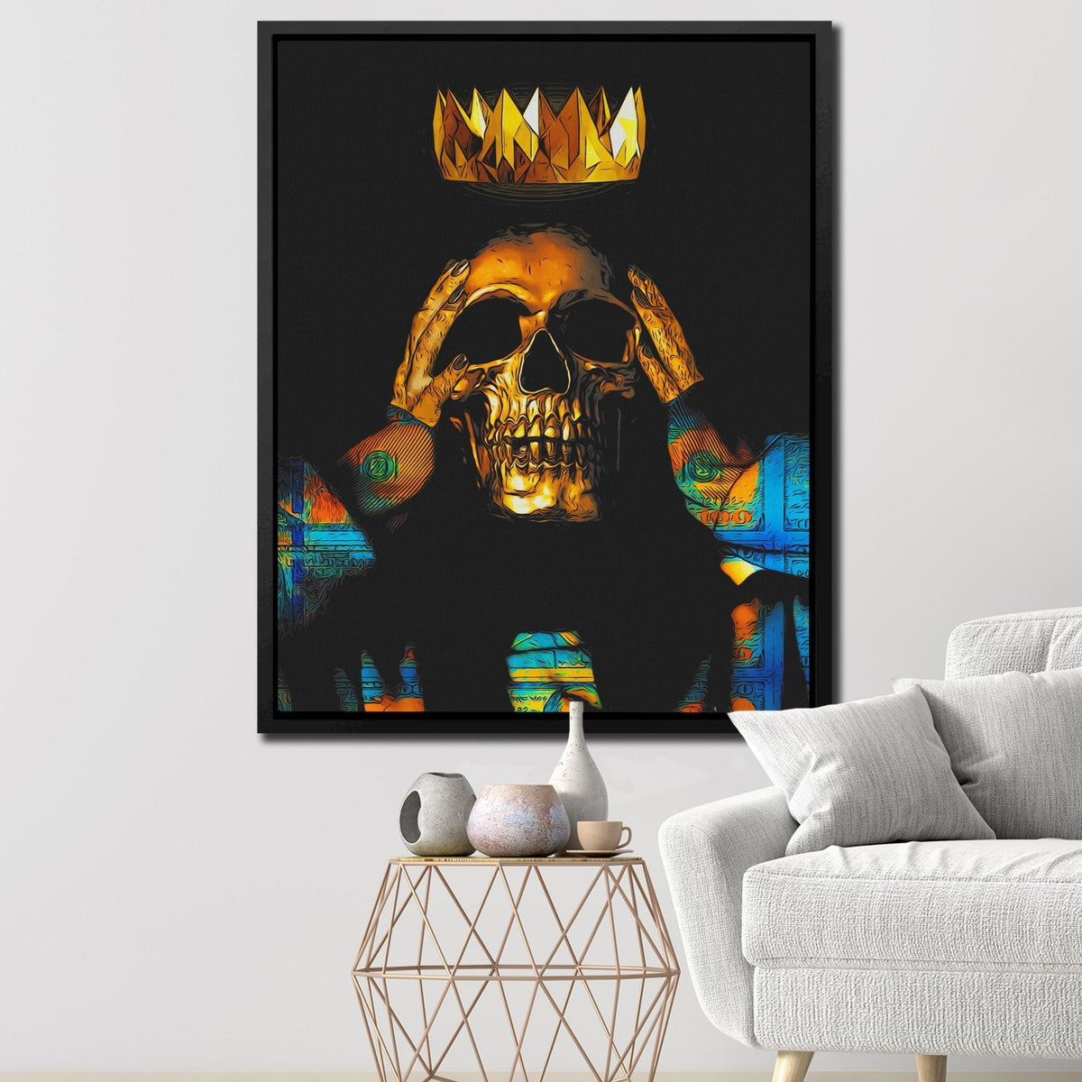 Midas Touch Skull King - Thedopeart Canvas