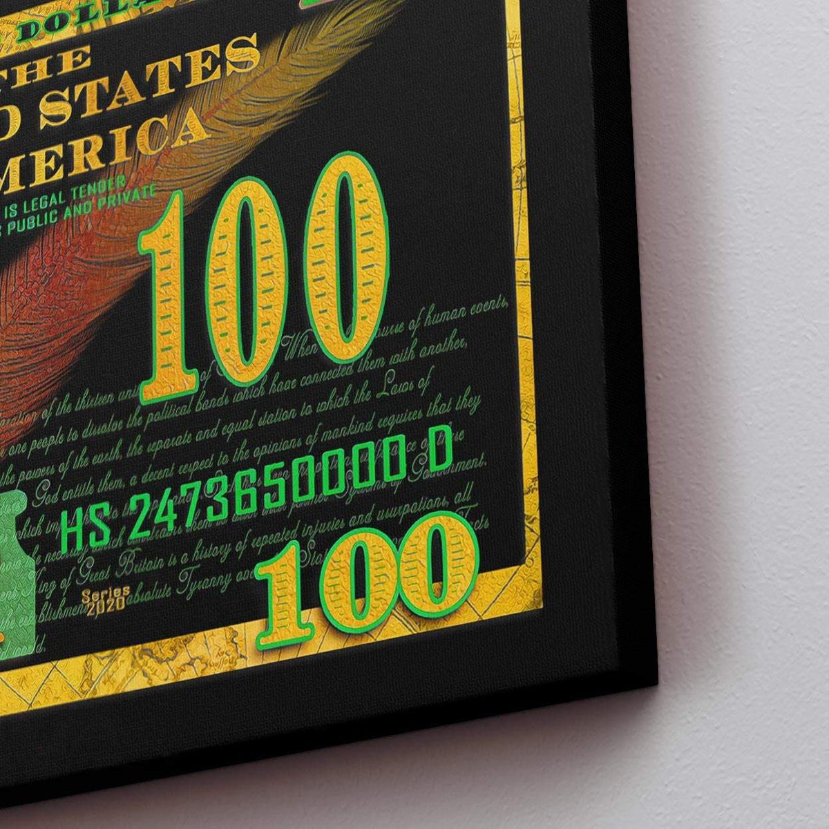 Money Skull - 100 Dollar Bill - Thedopeart Canvas