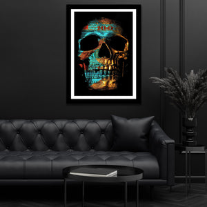 Teal $kull Semi-gloss Print - Thedopeart Prints