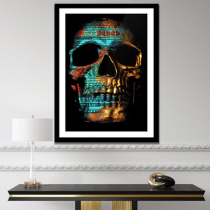 Teal $kull Semi-gloss Print - Thedopeart Prints