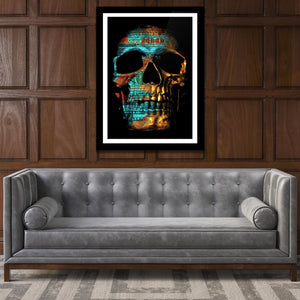 Teal $kull Semi-gloss Print - Thedopeart Prints