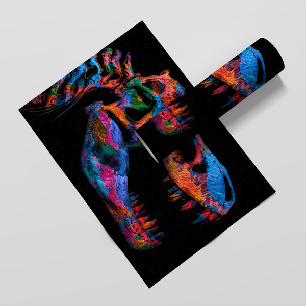 Painted T-Rex Semi-gloss Print - Thedopeart Prints