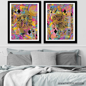 Pink King and Queen Couple Semi-Gloss Prints - Thedopeart Prints