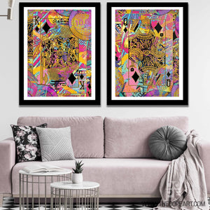 Pink King and Queen Couple Semi-Gloss Prints - Thedopeart Prints