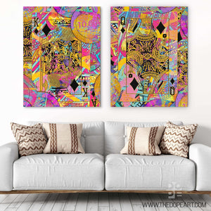 Pink Money King & Queen Set - Thedopeart Canvas
