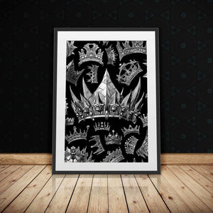 Silver Crowns Semi-gloss Print - Thedopeart Prints