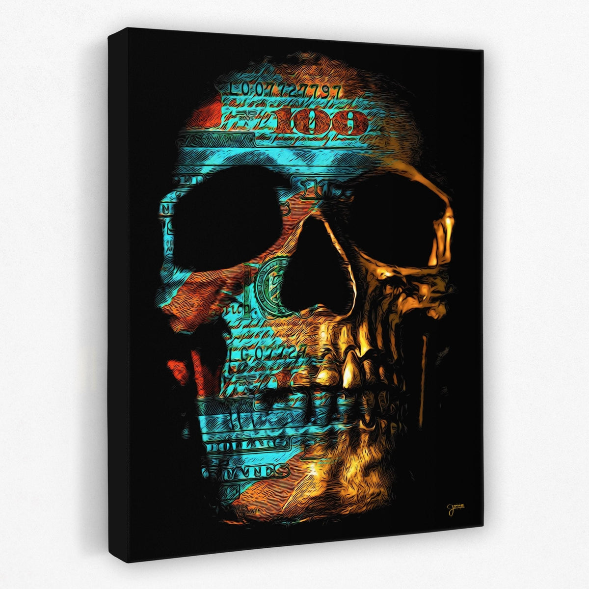 Teal $kull - Thedopeart Canvas