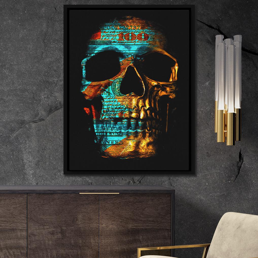 Teal $kull - Thedopeart Canvas