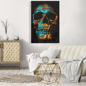 Teal $kull Acrylic Print - Thedopeart