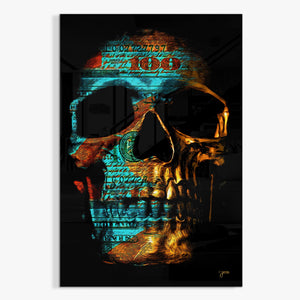 Teal $kull Acrylic Print - Thedopeart